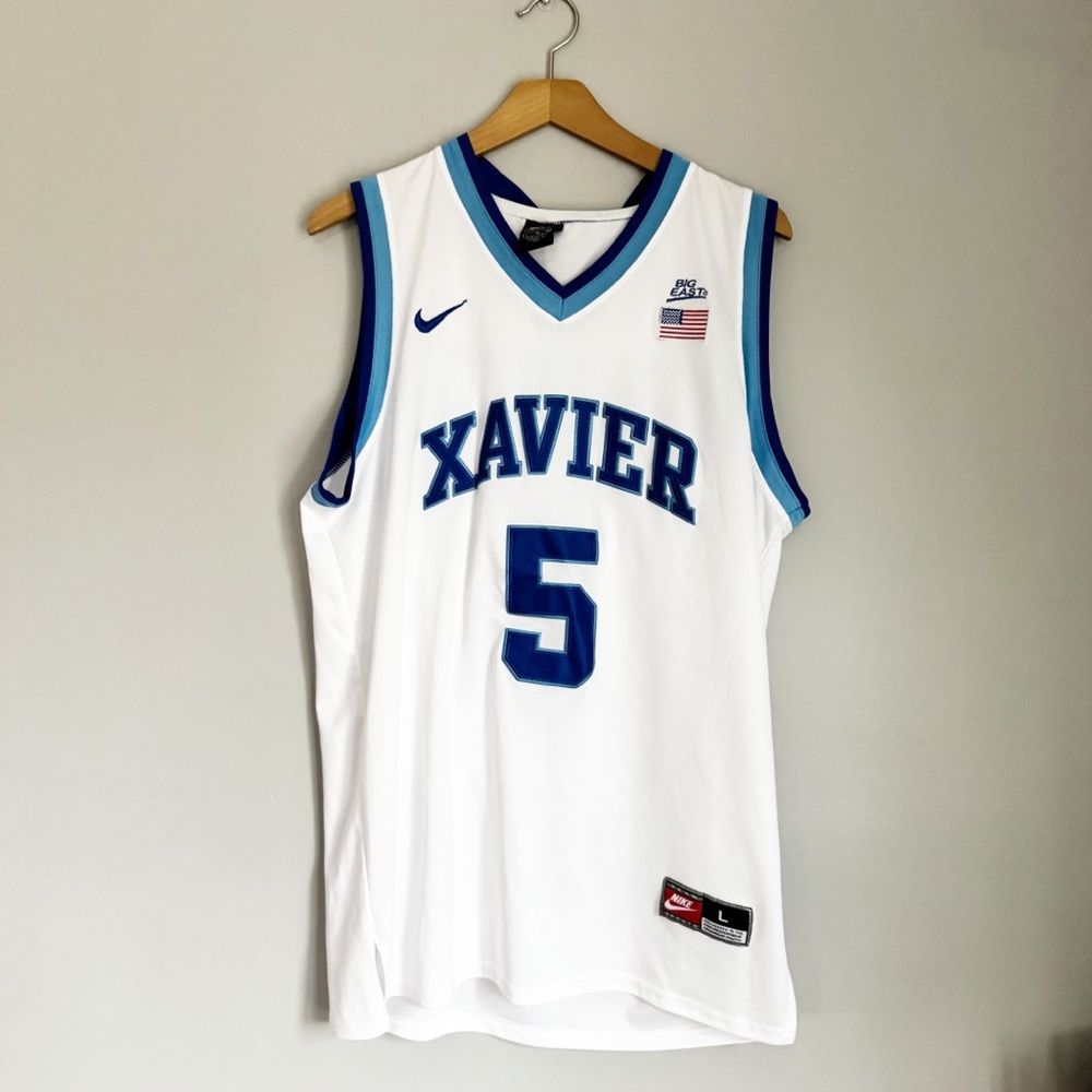 Nike White and Blue Men's Jersey